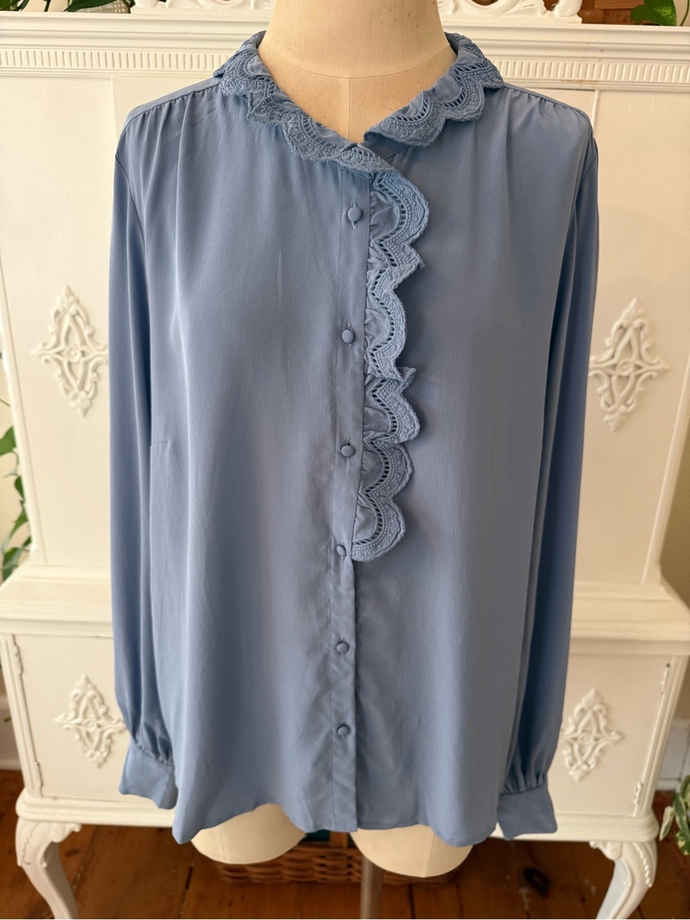 Sezane Chlo Silk Ruffle Blouse - Picture 2 of 10